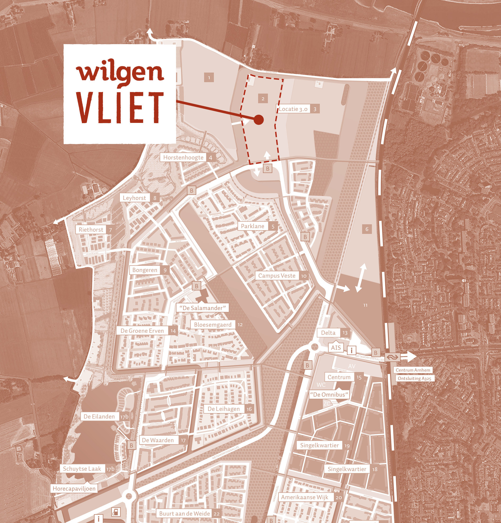 Gebiedskaart Schuytgraaf - ligging Wilgenvliet